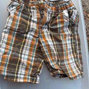 Plaid Kids Shorts with Button Detail